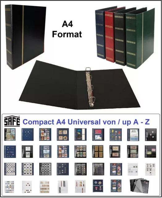 Ringbinder A4 Premium Schwarz + Goldprägung SAFE 116-5 leer Für 80 Hüllen