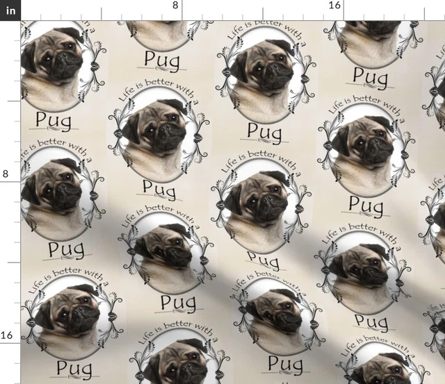 Dog Animal Puppy Pug Pet Spoonflower Fabric by the Yard