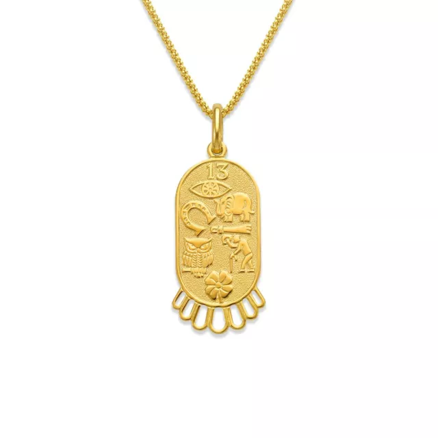 14K Solid Gold Lucky Charms Amulet Good Luck Elephant Evil Eye Pendant Italy