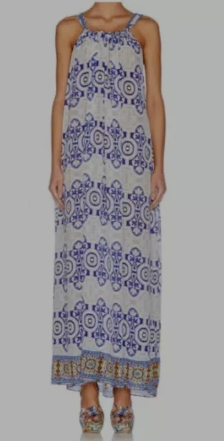 Camilla Franks Royal Alcazar Embellished Drawstring Kaftan Maxi Dress $4 EXPRESS