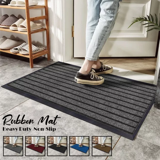 Large Heavy Duty Rubber Barrier Door Mat Non Slip Bath Mats Kitchen Runner Rugs