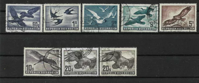 Österreich  1950 Flugpostserie "Vogelsatz" komplett  gestempelt