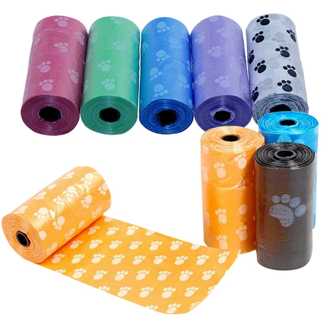 1 Roll/15x Pet Dog Waste Poo Poop Bag Degradable Clean-up Color Ran-hq