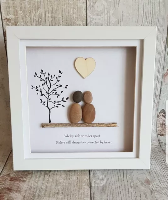 Sister Framed Pebble Art Picture Gift/Home Decor/Birthday 2