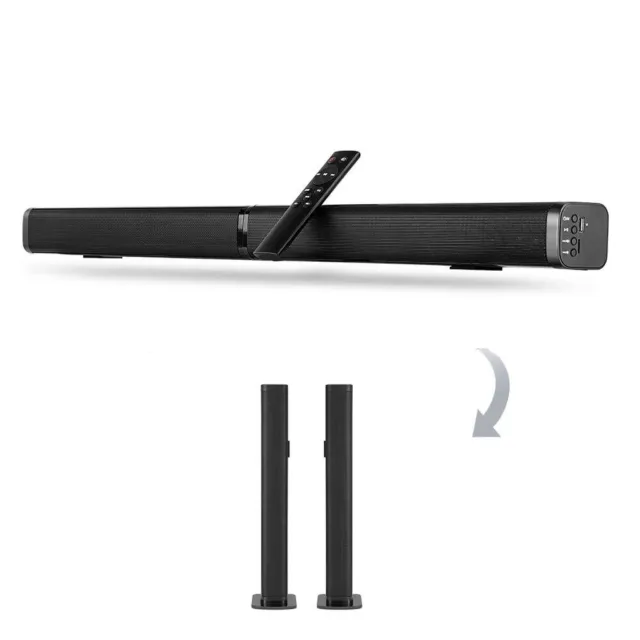 Split Sound Bar Wired Wireless Bluetooth TV Soundbar Speaker 3D Stereo System