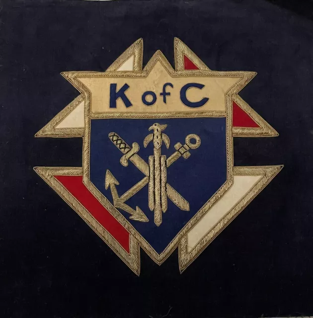 Vtg 1980s CATHOLIC CHRIST KNIGHTS of COLUMBUS K of C EMBROIDERED 9 “ PATCH
