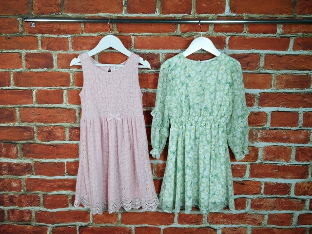 Girl Bundle Age 6-7 Year H&M Bluezoo Party Dress Set Pink Lace Floral 122Cm