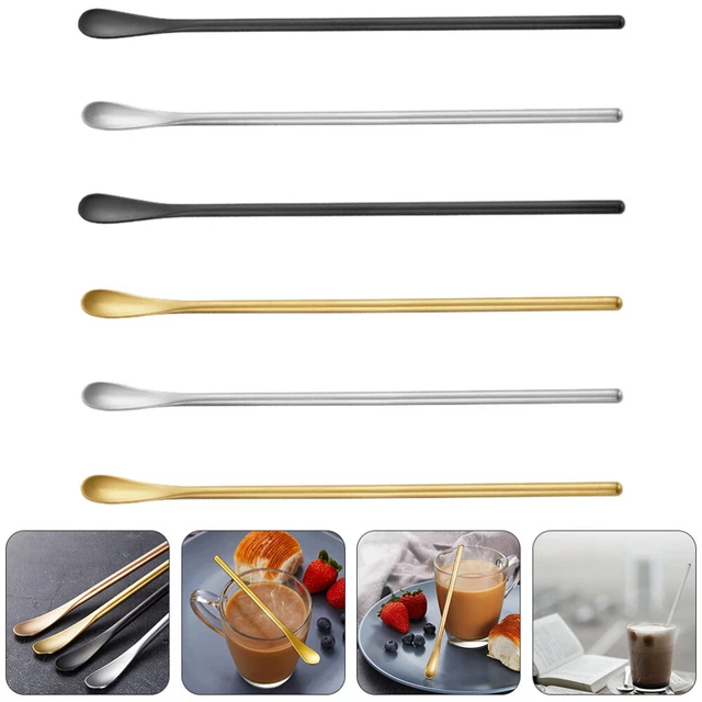 6 piezas cuchara agitadora de acero inoxidable cuchara de sopa cuchara de café