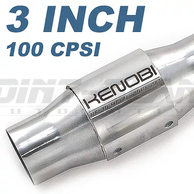 Kenobi 3" Inch Metal Cat High Flow Metal Core 100 Cell Catalytic Converter