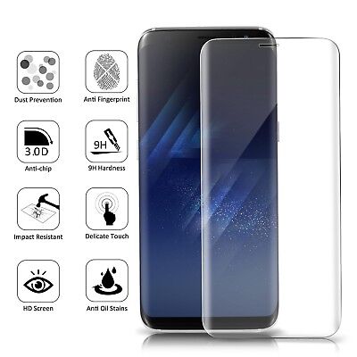 2-Pack Full Cover Tempered Glass Protector F Samsung Galaxy S8 S9 Plus Note 8 S7 3