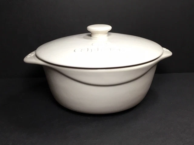 Cazuela cubierta de cerámica Calphalon - 1,5 qt con tapa - vainilla