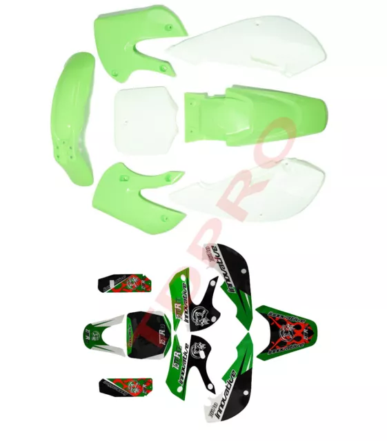 KAWASAKI KLX 110 Green Plastics Kit Pit Bike 125/140/150/160/200