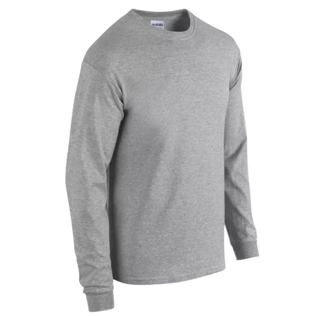 Gildan Long Sleeve T-SHIRT Sport Grey basic tee S - 5XL Men's Ultra Cotton 3