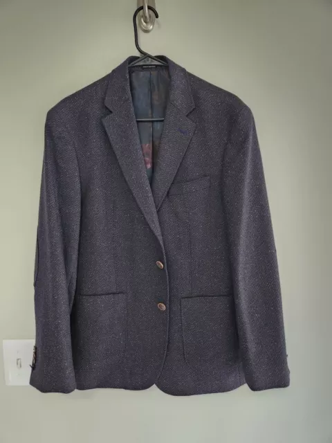 BLUE JOSEPH ABBOUD SLIM FIT TWEED SPORT COAT sz 40R nova fides blazer jacket