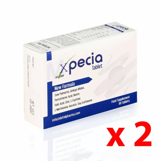 2 X Xpecia FOR MEN X 60 TABLET FOR HAIR LOSS TREATMENTS  09/2025 exp UK