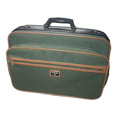VINTAGE Antler VERDE Volo Proseguire Bagagli a BAF con tracolla regolabile 