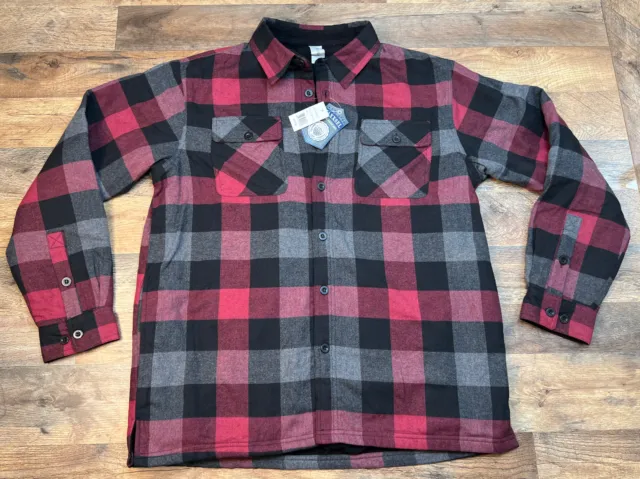 MAXXSEL MEN'S LINED Button Front Side Pockets Flannel Plaid Shirt ...