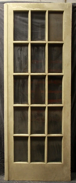 30"x84" Antique Vintage Wood Wooden Exterior Interior French Door Window Glass