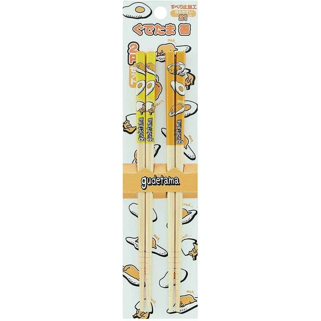 2 piezas palillos Sanrio Gudetama bambú anime japonés lindo kawaii