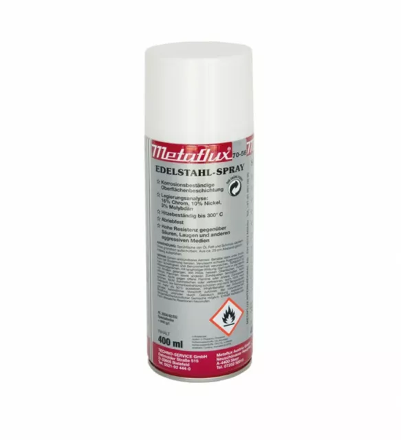 METAFLUX Edelstahl-Spray 400ml 70-56 korrosionsbest. Oberflächenbeschichtung