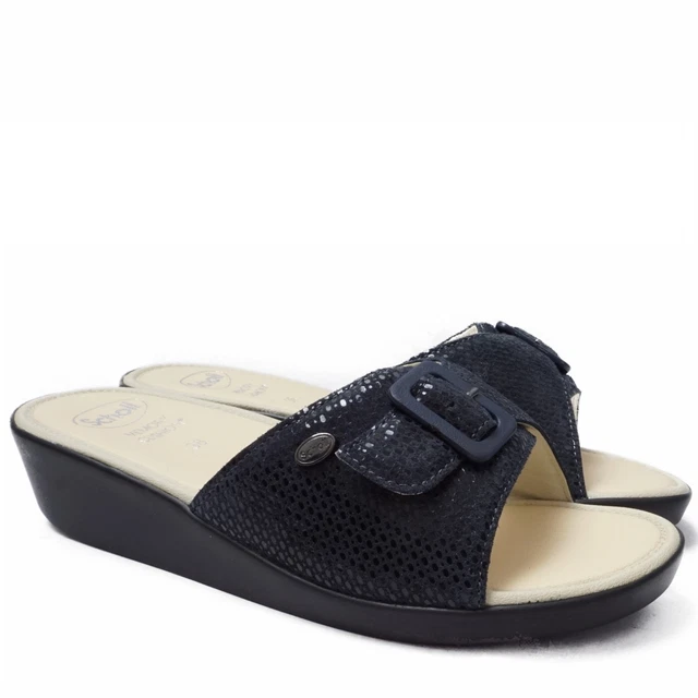 DR.SCHOLL MANGO CIABATTE Memory Cushion Fibbia Blu EUR 75 00