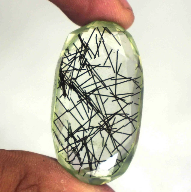 53.05 CT Certifié EGL Brésilien Noir Rutile Quartz Étonnant Gemme DN313