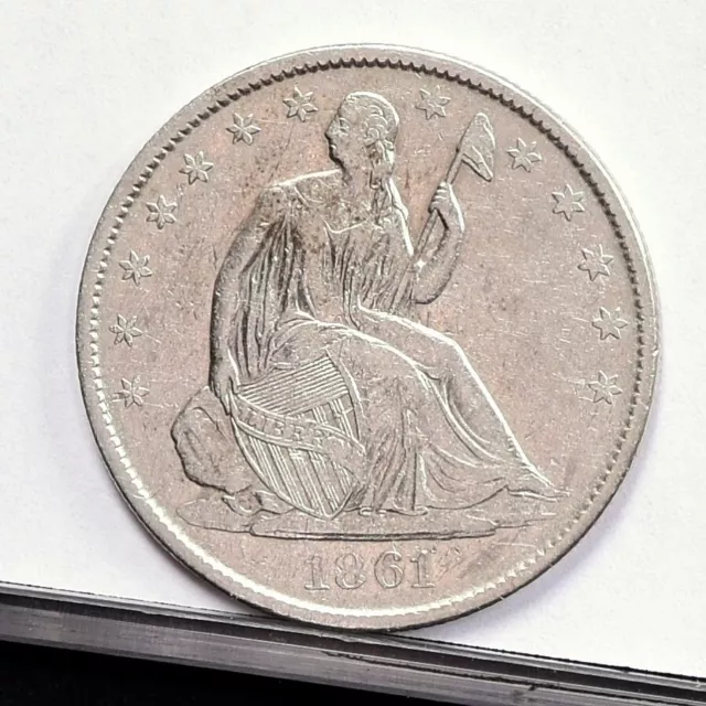 1861-O Liberty Seated Half Dollar - XF/AU Details, Cleaned (#48906-L)
