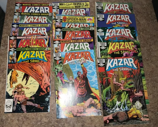 Vf+ 1-3 5-6 10-16 18 Kazar 8-9 Kazar The Savage Marvel Comic Books  Lot Of 15
