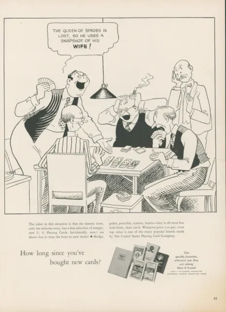 1941 US Playing Cards Bicycle Bee Missing Cards Old Deck Cartoon Vtg Print Ad L9