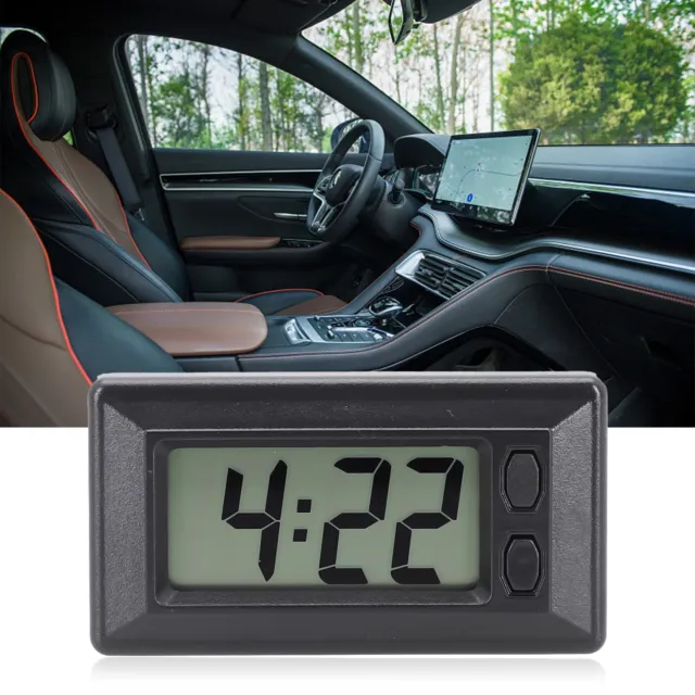 Horloge de voiture portable avec affichage de calendrier facile à lire écran L