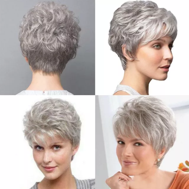 1PC Fashion Ladies Wigs Women's Wig Short Silver Grey Natural Wig Hair New