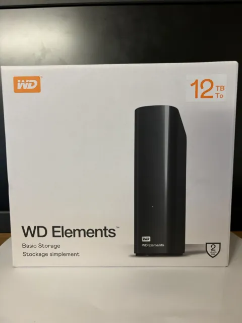 WD Elements 12TB External Desktop USB3.0 Hard Drive HDD WDBWLG0120HBK