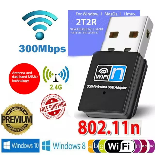 Mini Dual Band 600Mbps USB WiFi Wireless Adapter Network Card 2.4/5GHz 802.11 AC