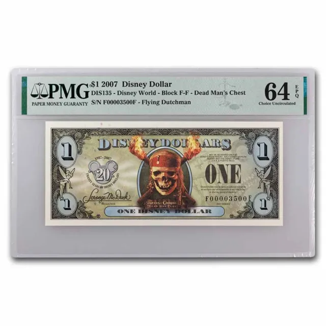 2007 $1.00 (FF) Pirate Skull Fire CU-64 EPQ (DIS#135)