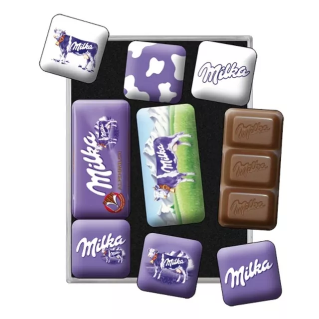 Nostalgic-Art - 9tlg. Kraft Pinnwand Kühlschrank-Magnet-Set - Milka