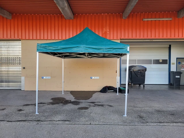 Pavillon Profi 3x3m Aus Plane Mit 4 Seitenteilen