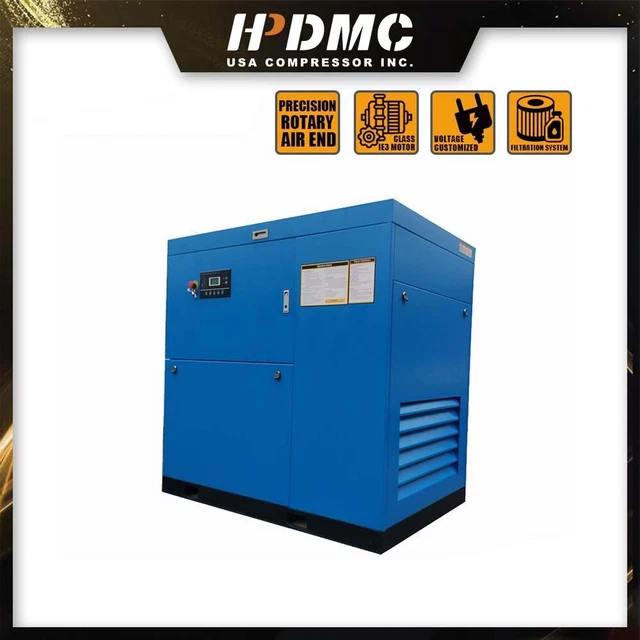 460V 50HP 3PH Industrial Rotary Screw Air Compressor 100-125PSI 215-198CFM 8Bar