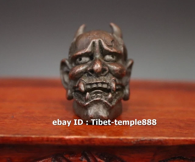 5.5 CM Chinese Pure red Copper Cartoon characters demon devil evil spirit Statue