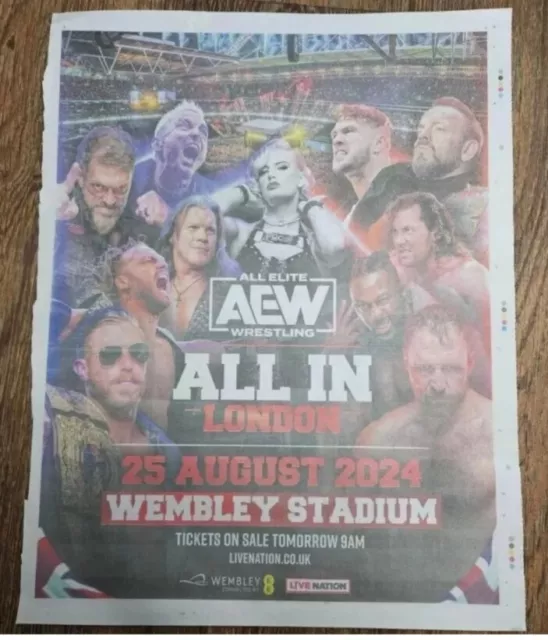 AEW ALL IN London August 25th 2024 Wembley Stadium Newspaper Full Page