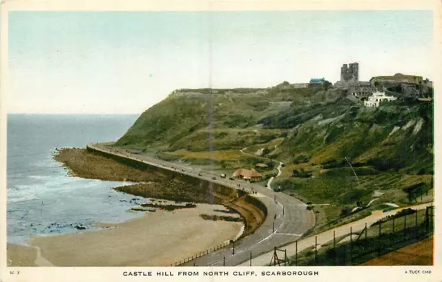 Scarborough Yorkshire Castle Hill From North Cliff England OLD PHOTO