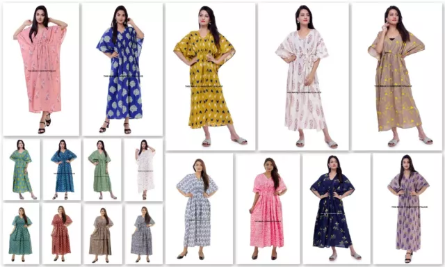 Lot De 10 Long Caftan Pyjama Nuit Robe Caftan Bohomean Robe Femmes