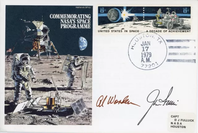 USA 1979 AL WORDEN and JAMES IRWIN Apollo 15 Crew Signed RAF Aviators Cover