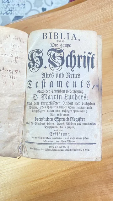 Antike Bibel 1769 Heilige Schrift  Mit Handschriften