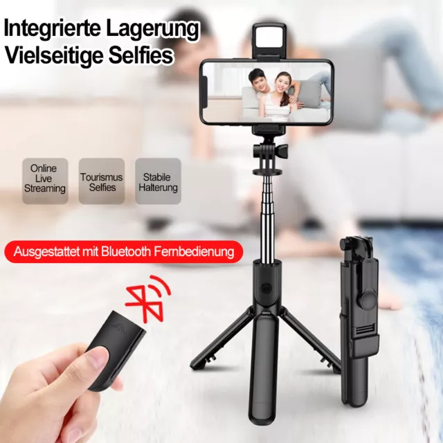 3in1 Bluetooth Selfie Stick Stange Stativ Monopod Smartphone Handy Halterung