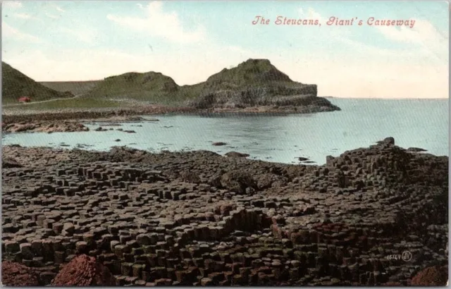 Vintage 1910s GIANT'S CAUSEWAY Northern Ireland Postcard "The Steucans" Unused