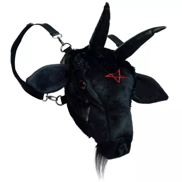 Kreepsville 666 Goat Head Baphomet Gothic Punk Plush Purse Bag Backpack BGGHP