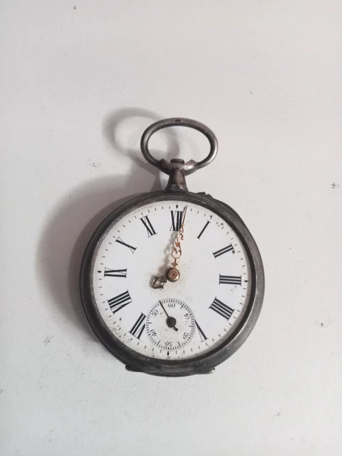 Montre à Gousset Ancienne Argentan N°9 - Mécanique Non Fonctionnelle, à Réparer, Circa 1900