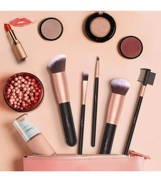 Pennelli Trucco Oro Rosa 18 Pezzi Pennelli Trucco Premium Set Viso E Occhi.