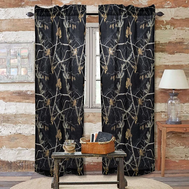 AP Black Rod Pocket Curtains by Realtree