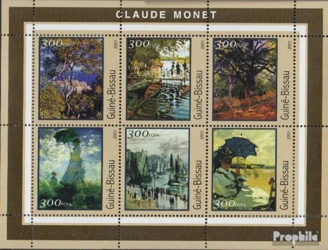 Guinea-Bissau 1612-1617 Sheetlet nuevo con goma original 2001 monet-pinturas